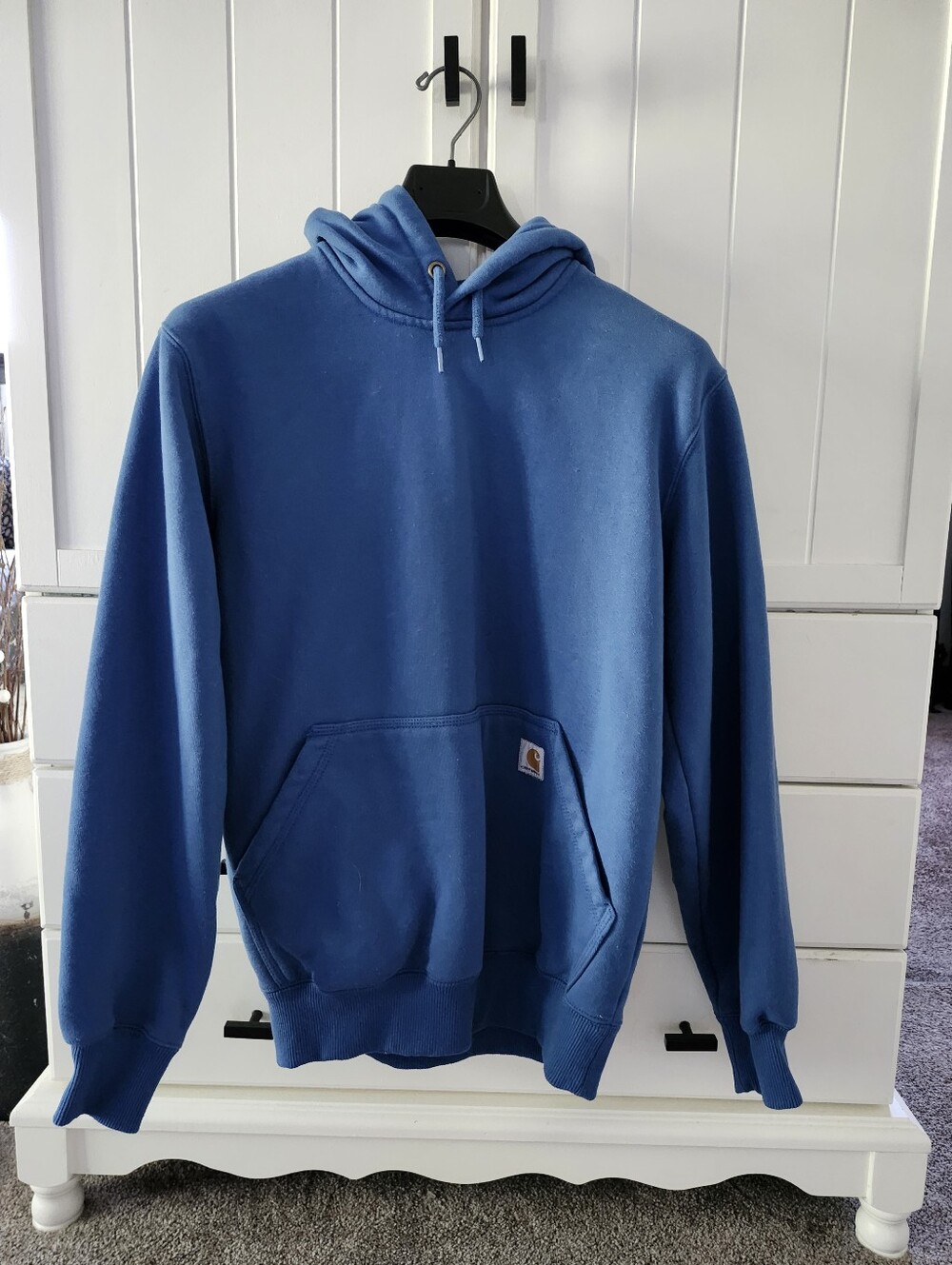 Carhartt Deep Blue Pullover Hoodie with Kangaroo Pocket Sz S Men Or Women